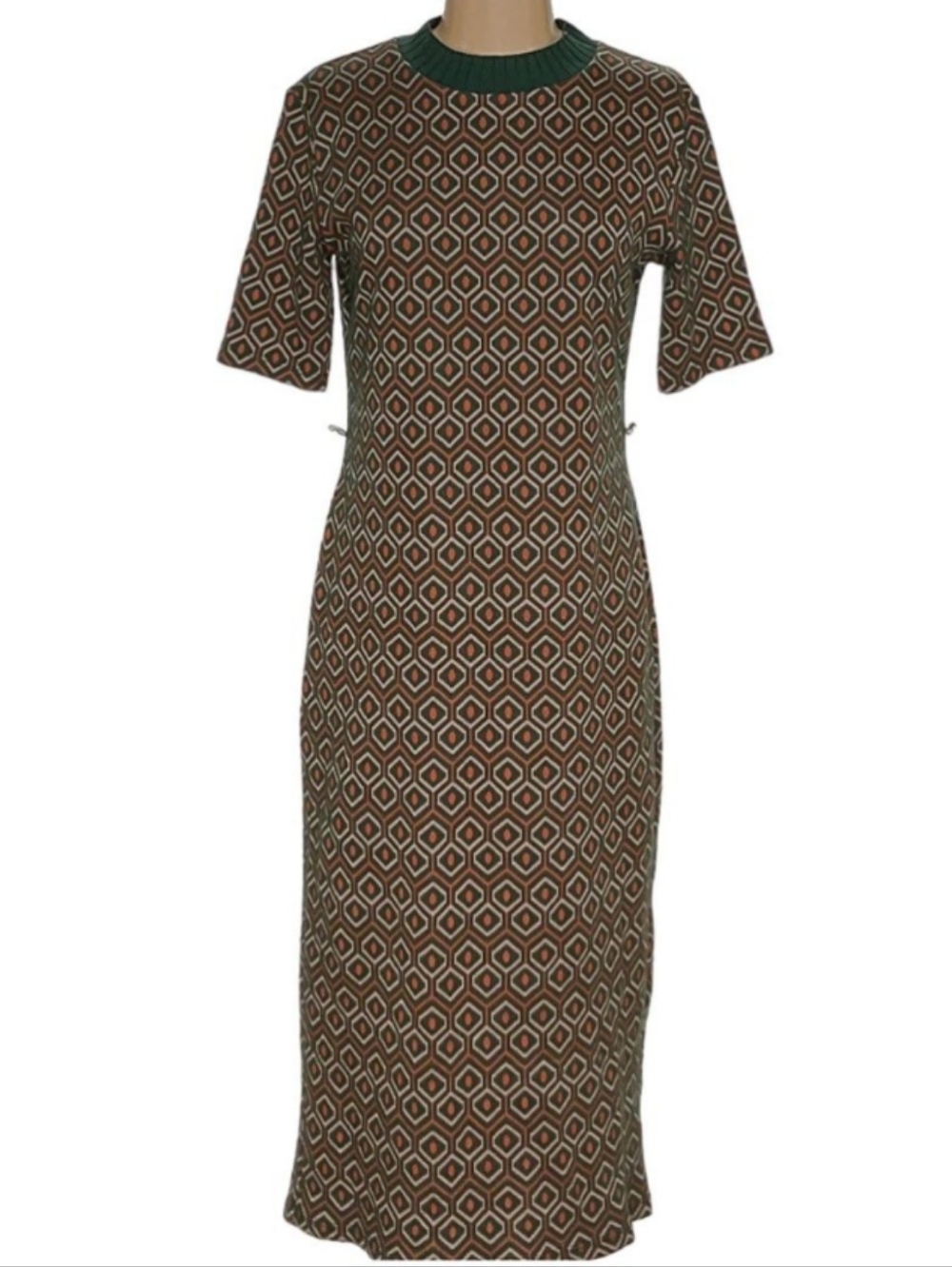 ZARA Mod Geometric Print Midi Dress